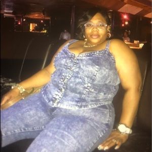 Ashley Stewart acid wash denim jeans